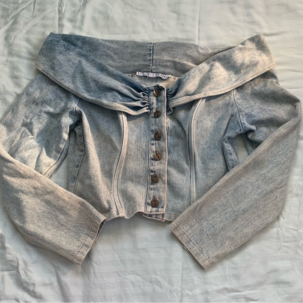 vintage denim button up corset top